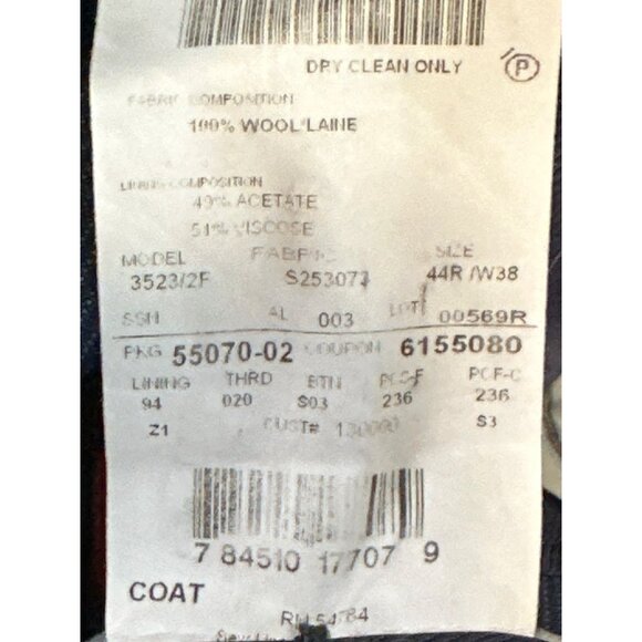 Saks 5th Ave Red  Blazer Mens 44R Navy Ermenegildo Zegna Wool - Picture 7 of 11